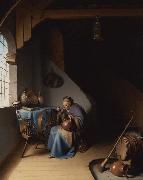 Gerrit Dou An Interior with a Woman eating Porridge (mk33) china oil painting reproduction